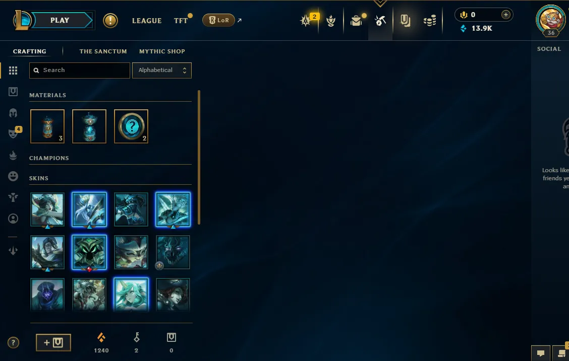 【 OCE 】∙ Silver 4 ♦️ 13.9K BE ♦️ 13 Loot Skins ☑️Name Changeable☑️Unverified Email 🚚 Instant Delivery